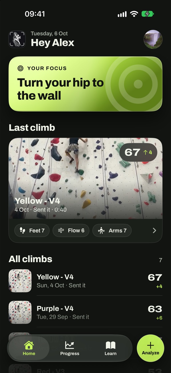 Send AI home screen with your focus: turn your hip to the wall